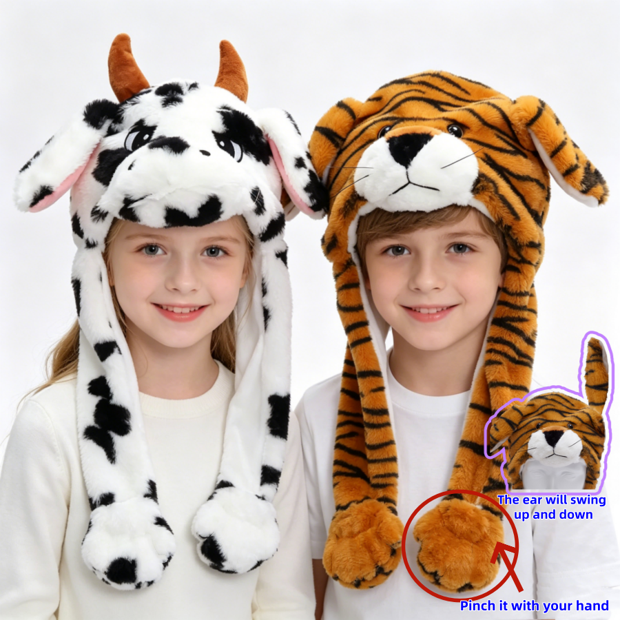 Santa Hat Plush - Plush Ear-Protecting Hat, a Tiger Plush
