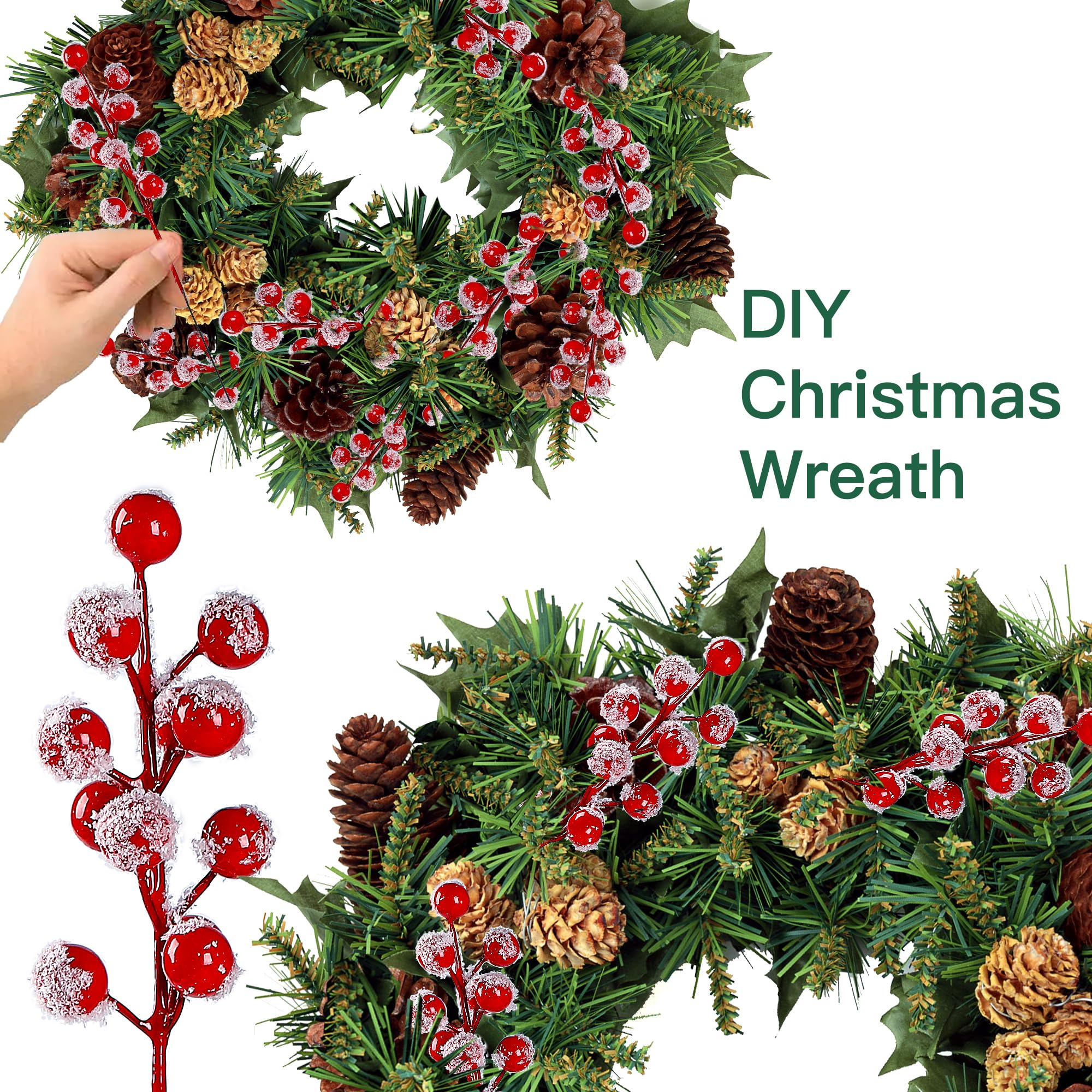 Christmas Red Berry Pine Needl - Christmas Wreath Fake review and price