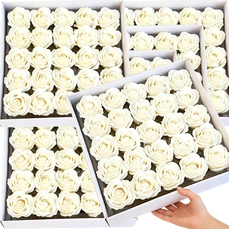 6cm White Artificial Rose Soap - Christmas Wreath Fake review and price