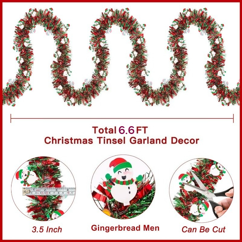 2M Red Green Christmas Tinsel  - Tinsel Garland Decoration review and price