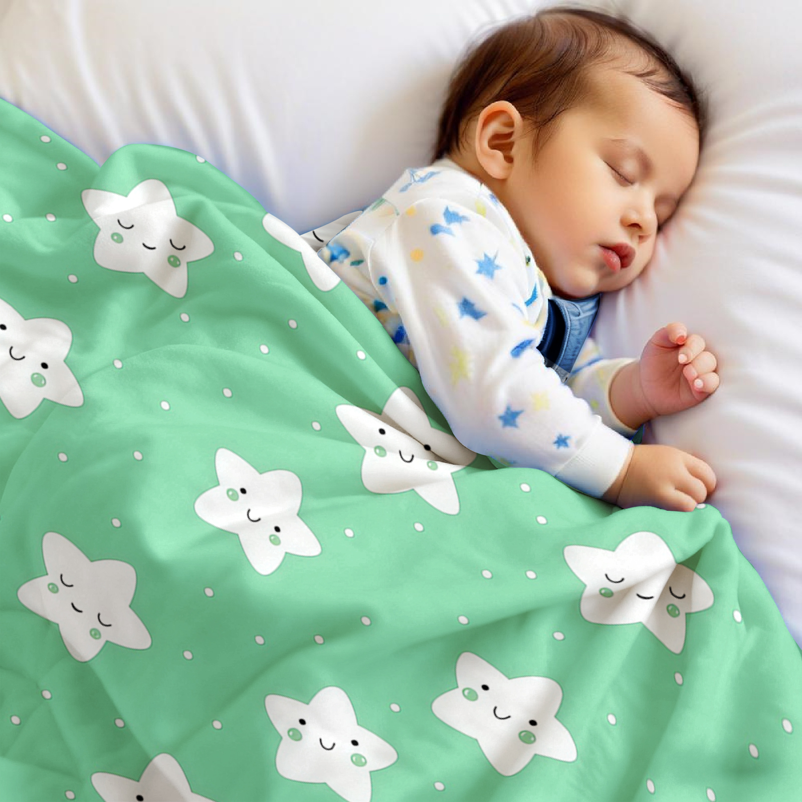 Mint Green Cute Star Lightweig - Christmas Throw Blanket review and price