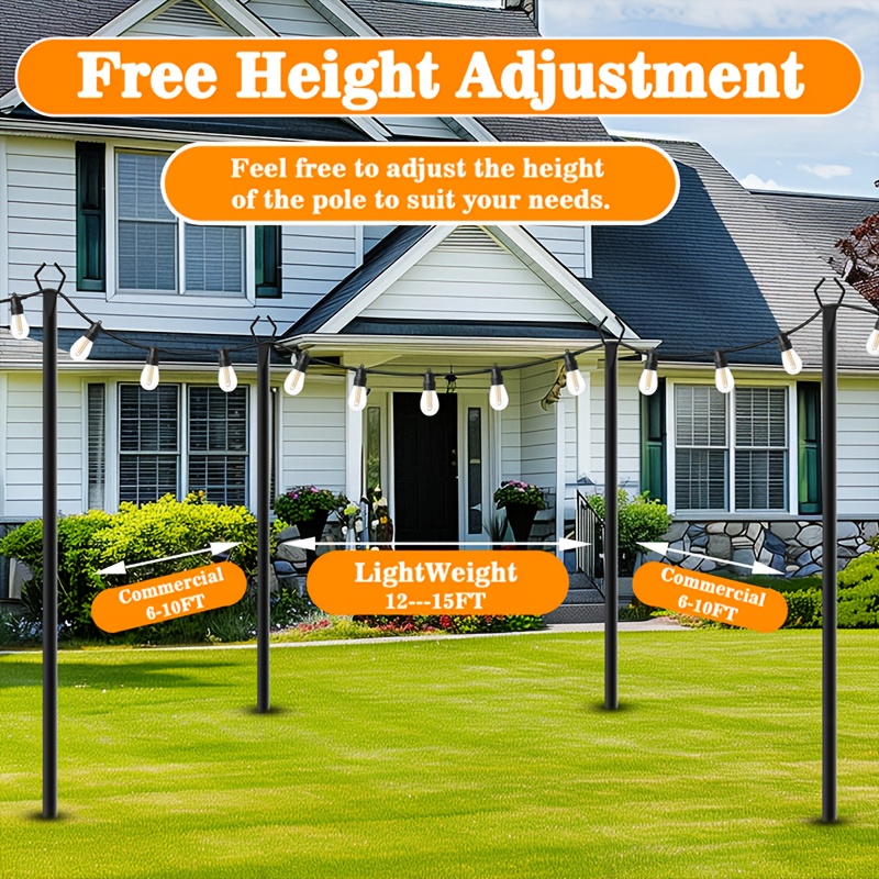 6pcs Metal Light Poles, 8.9ft  - Christmas Lights Outdoor review and price