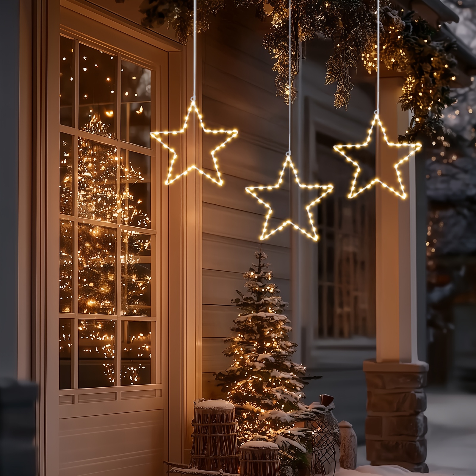 6/3pcs Battery Operated Hangin - Christmas Lights Outdoor review and price