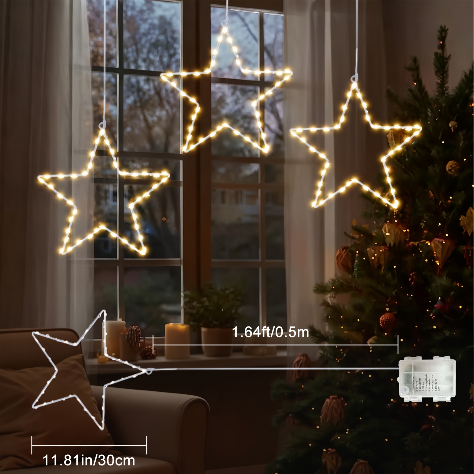 6/3pcs Battery Operated Hangin - Christmas Lights Outdoor review and price