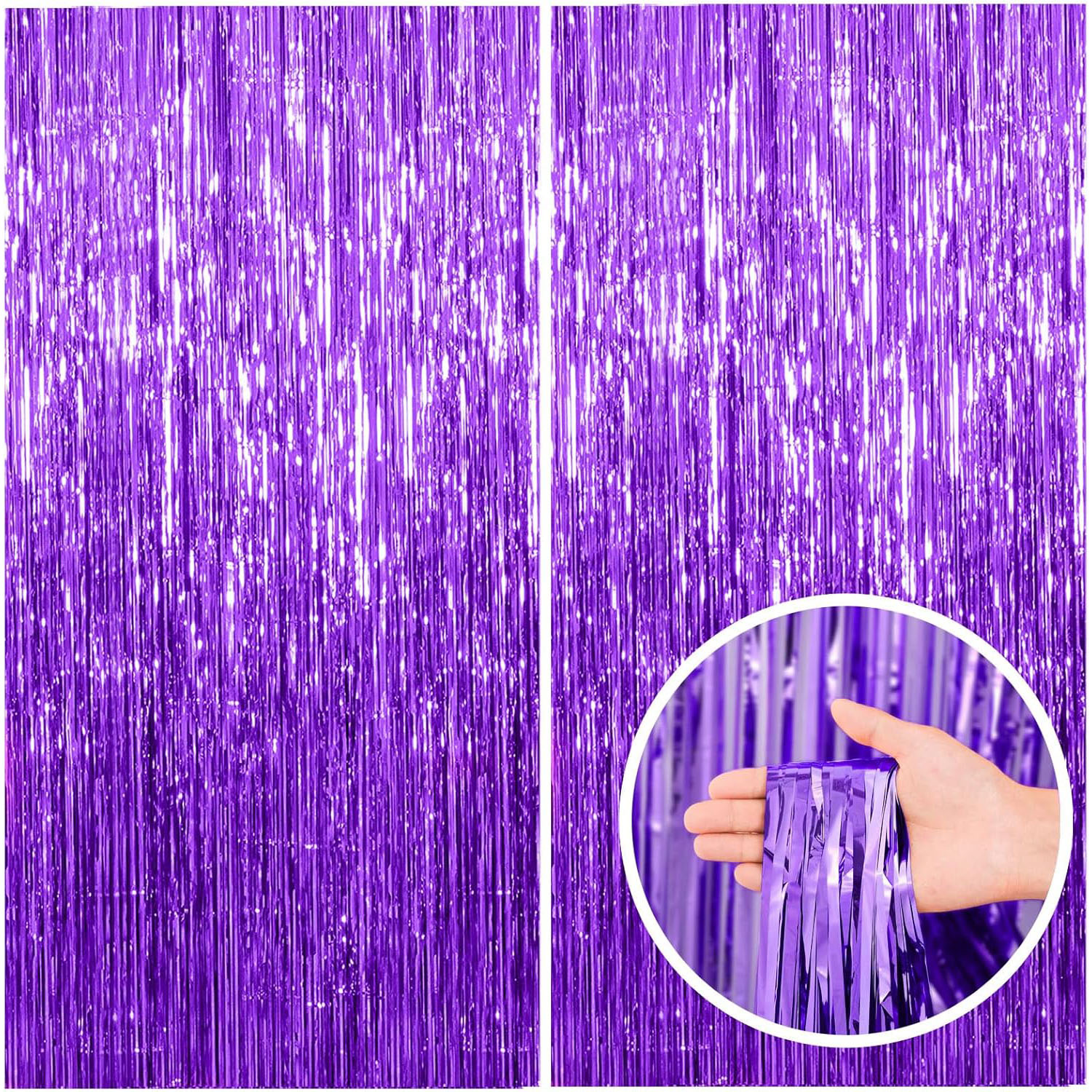 2 Pcs Purple Backdrop Tinsel S - Tinsel Garland Decoration review and price