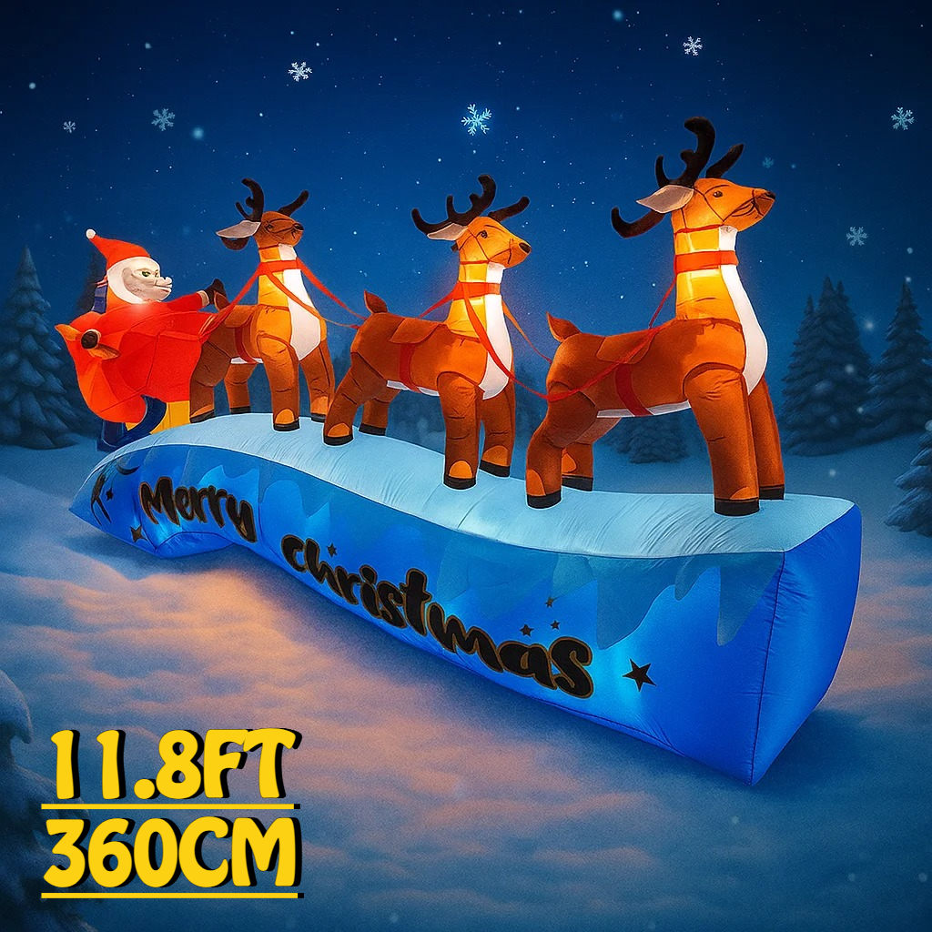 11.8FT Santa Claus Reindeer Sl - Christmas Lights Outdoor review and price