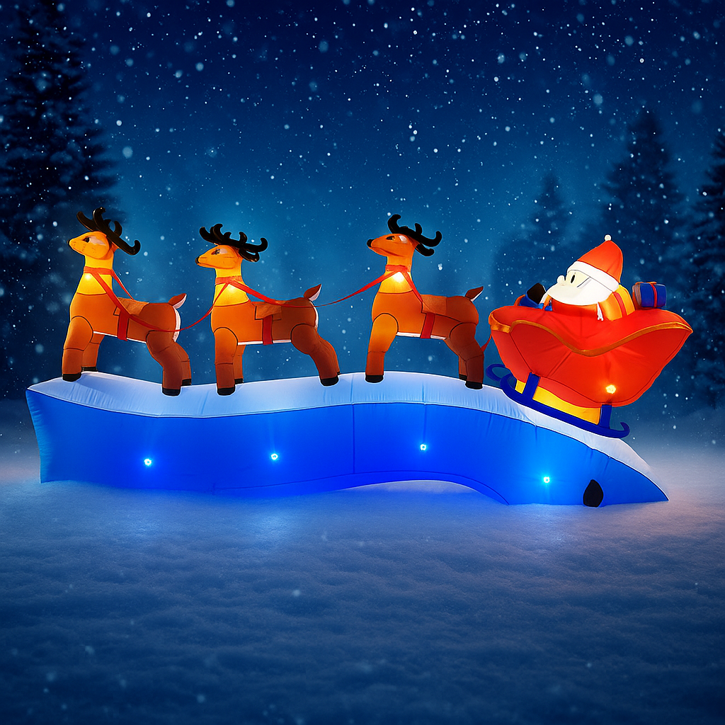11.8FT Santa Claus Reindeer Sl - Christmas Lights Outdoor review and price