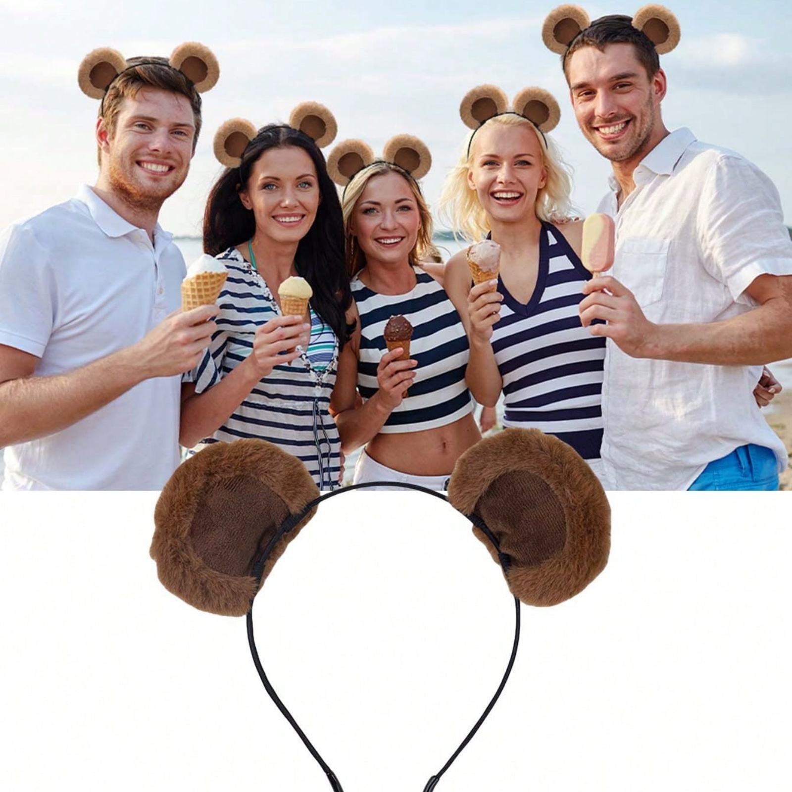 1pc Valentine's Day Brown Bear - Reindeer Antlers Headband review and price