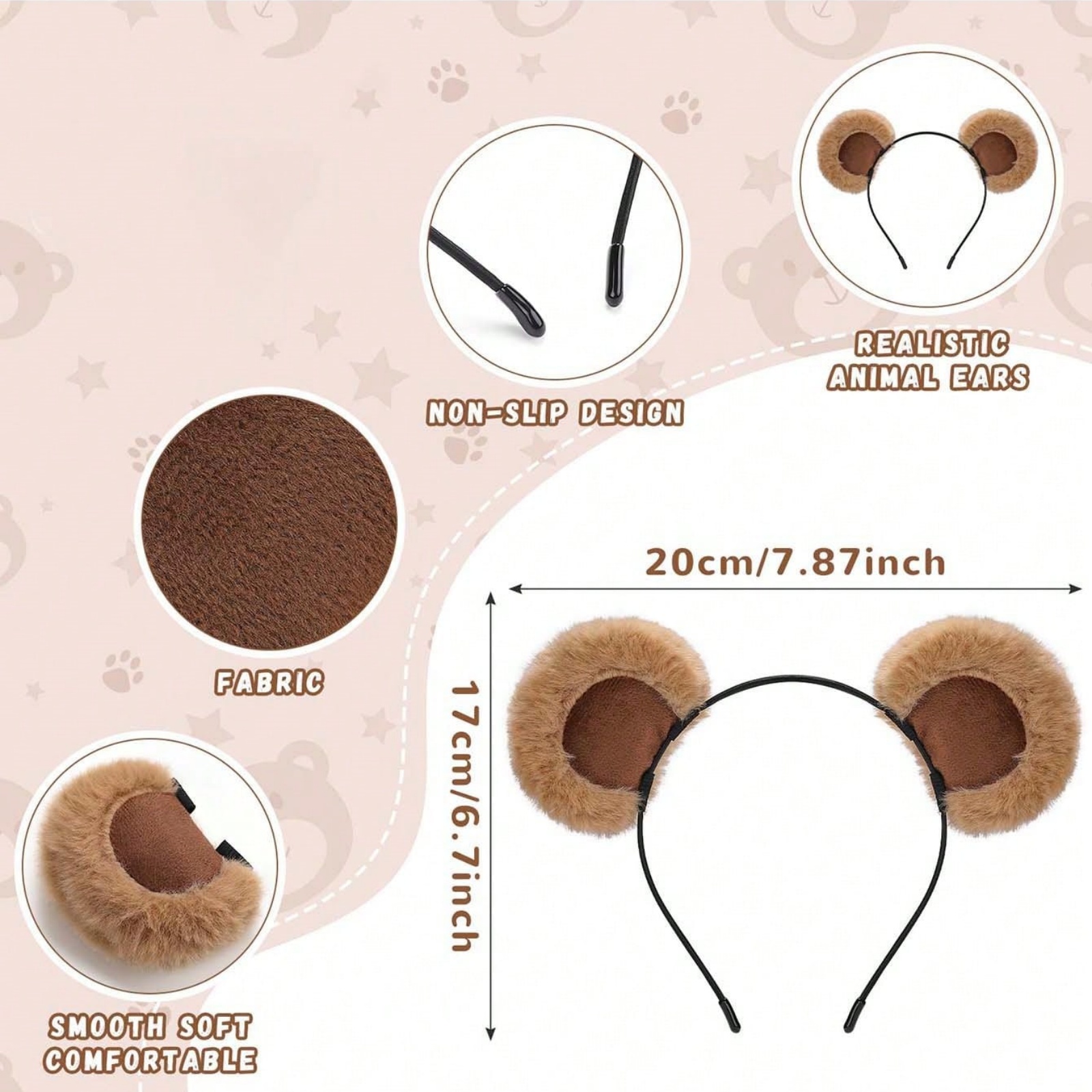 1pc Valentine's Day Brown Bear - Reindeer Antlers Headband review and price
