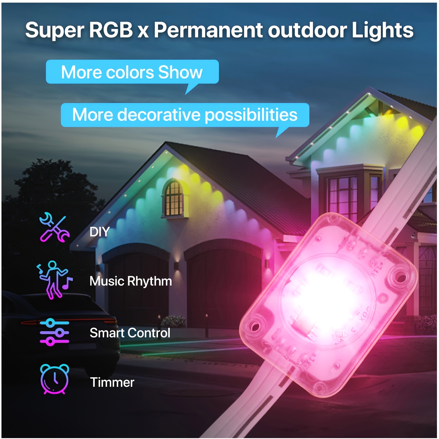 RGB+IC Smart Outdoor Eaves Lig - Christmas Lights Outdoor review and price
