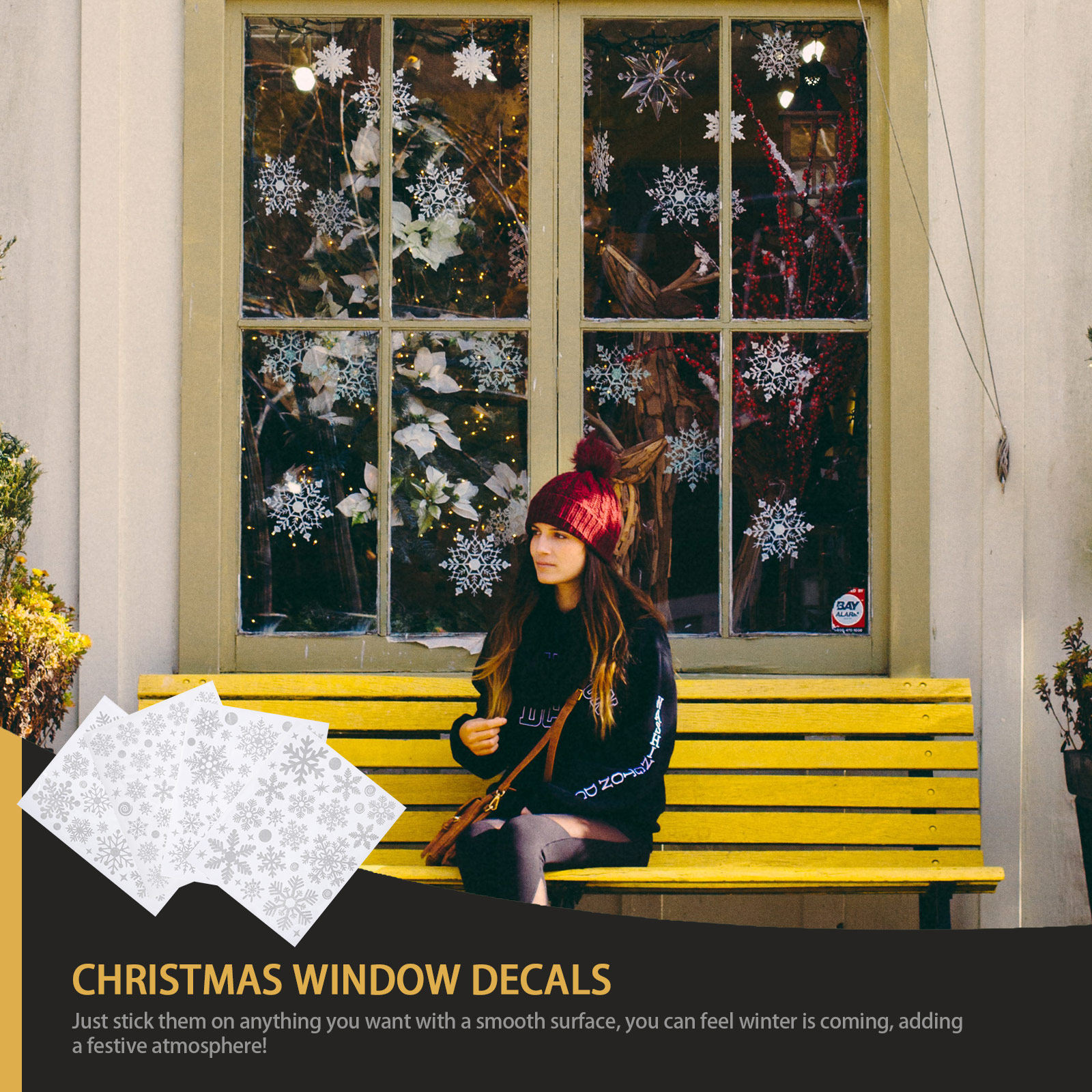 4 Pcs Winter Decor Window Stic - Snowflake Window Decal review and price
